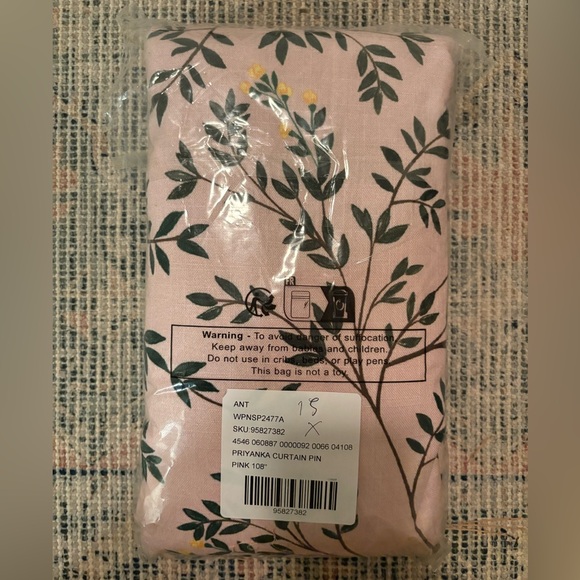 Anthropologie Priyanka Organic Cotton Printed Bird Set of 2 Curtains - Picture 3 of 3